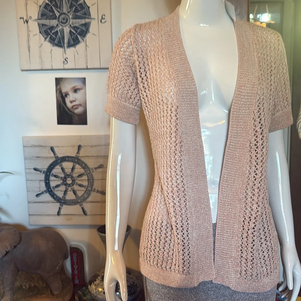 NWt northern reflections size small Women's Open-Front Knit Sweater - Pink - Picture 2 of 6